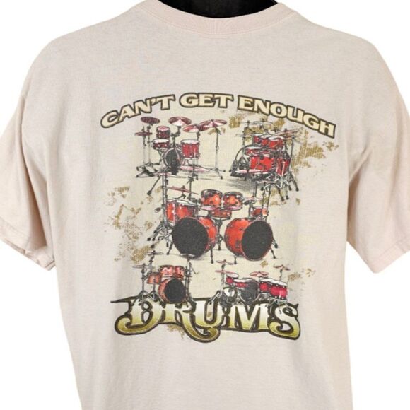 Drummer T Shirt Mens Size Large Cant Get Enough Drums Percussion Music - Picture 1 of 8